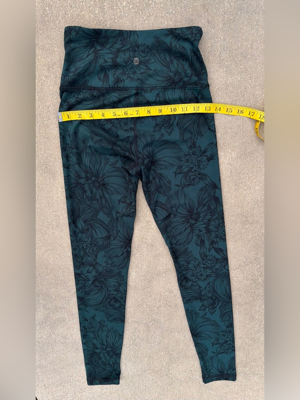 Balance Collection Black Teal Floral Print High Waist Leggings S Baddie Fairycor - Picture 9 of 9